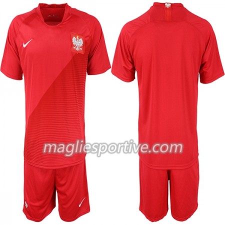 Completo Calcio Polonia Bambino Divisa Trasferta Mondiali 2018